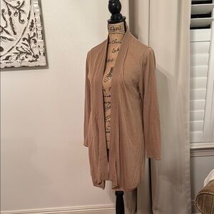 J. Jill Camel Tan Open-Front Long Line Cardigan M
